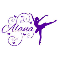 Personalized Ballerina Butterflies Name Monogram Wall Sticker  Girls Bedroom Nursery Vinyl Wall Decal Bedroom Home Decor A912