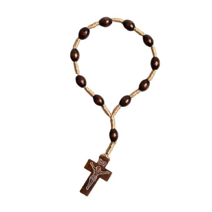 Catholic Rosary Bead Mini Rosaries with for Cross Wood Beads