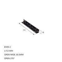 【SALE】 bq5475 บานพับเส้นยาวเปียโนสีดำ L380mm เปิด270องศา L15m เหล็กหนา1มม. บานพับเฟอร์นิเจอร์พร้อมสกรูฟรี