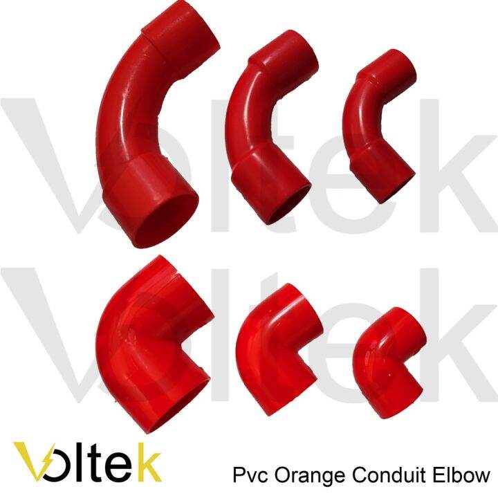 PVC conduit elbow orange for electrical pipe heavy duty short and mini type 100 pcpack Lazada PH