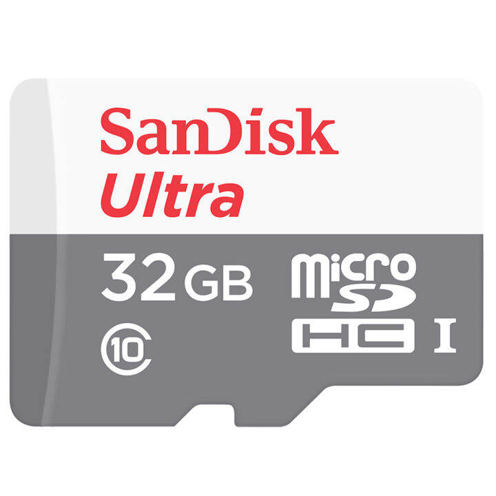 sandisk-micro-sd-card-sdhc-ultra-ความเร็ว-100mb-s-ความจุ-32gb-class10-sdsqunr-032g-gn3mn-เมมโมรี่การด์-โทรศัพท์์-ip-camera-กล้องวงจรปิด-กล้องติดรถยนต์-ประกัน-synnex-7-ปี