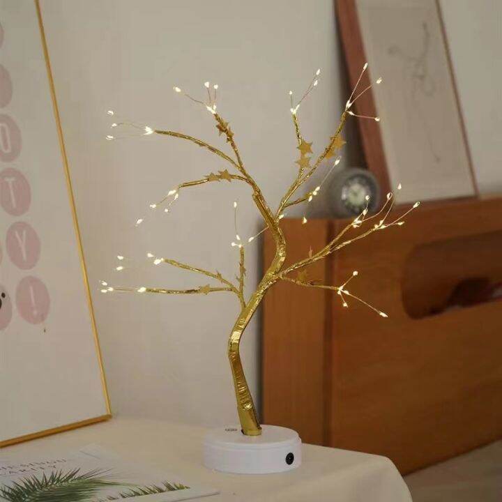 Creative Led Desk Tree LampCopper wire Table LampsBattery or USB Night