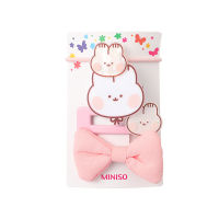 Miniso อุปกรณ์ตกแต่งผม กิ๊บติดผม เซท 4 ชิ้น คอลเลคชั่น Ratora Series Pink Hair Accessories Kit