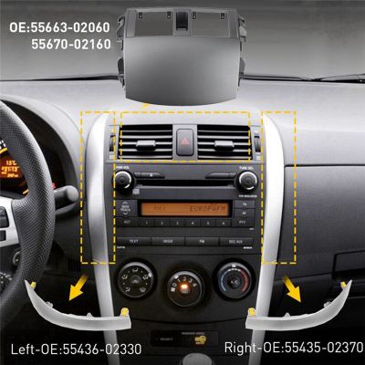 1Set Car Dashboard Air Conditioning Outlet Panel Cover +Trim Strip Replacement Parts Accessories Fit for Toyota Corolla 2007-2013 Air Vent A/C Trim Cover