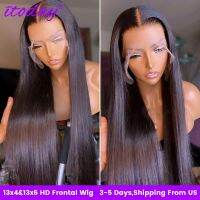 【jw】❡№■ 13x6 Straight Front Wigs 32 Inches Transparent Frontal Wig Malaysian13x4 Human Hair