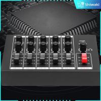 Shiwaki เครื่องผสมเสียงขนาดเล็ก DC 9V 5 In 1เอาท์มิกเซอร์สตูดิโอสำหรับไมโครโฟนเวทีกีตาร์