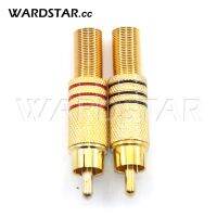 2Pcs RCA Male Gold Plate Plug AV Plugs Connector For PC Audio Vedio Welding DIY Parts