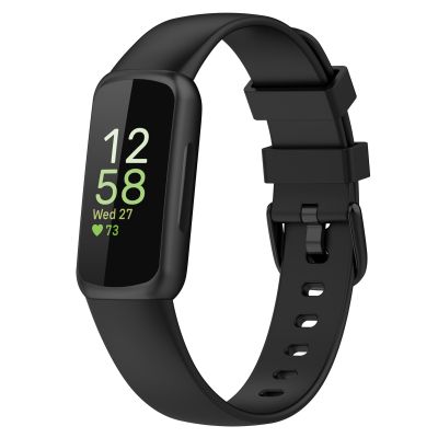 สำหรับ Fitbit Inspire 3สายนาฬิกาข้อมือซิลิโคนสีทึบขนาด: S (สีดำ) (ลดเอง)