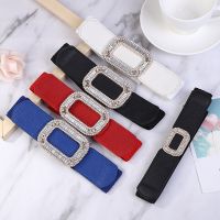 【cw】 Ladies Elastic Wide Girdle Fashion Rhinestone Metal Belts forSweaterDecorative Waistband Clothing Accessories