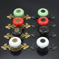 【LZ】◇☼♚  Vintage Furniture Handles Ceramic Cabinet Knobs and Handles Door Cupboard Drawer Kitchen Pull Handles Furniture Fittings