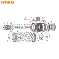 OTOM Motorcycle Yellow Clutch Plates &amp; Steel Friction Plate For YAMAHA DT230 MT250 Engine Parts Motocross Fibrous Driven Disc