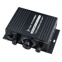 400W DC12V Dual Channel Mini HIFI AUXเครื่องขยายเสียงสำหรับAK 170พร้อมไฟLEDสีฟ้า