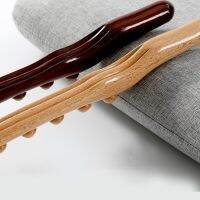 【YF】 New 8 Beads Gua Sha Massage Stick Carbonized Wood Back Body Meridian Scrapping Therapy Wand Muscle Relaxing Acupuncture Massager