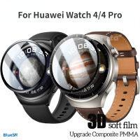 BLUESN อุปกรณ์ป้องกันหน้าจอ4 Pro,สำหรับนาฬิกา Huawei ป้องกันหน้าจอแบบไม่มีกระจก3D ฝาครอบป้องกันแบบโค้งสำหรับนาฬิกา HUAWEI นิ่มอุปกรณ์เสริม4ฟิล์มป้องกัน