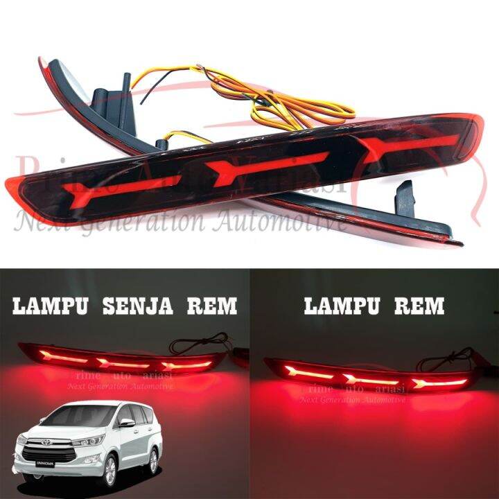 LAMPU REFLEKTOR BUMPER BELAKANG INNOVA 2016 MODEL LAMBORGINI | Lazada ...