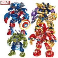 Marvel Iron Man Hulk Captain America Anime Peripherals Cartoon Building Blocks Assembled Toys Creative Ornament Gifts Wholesale