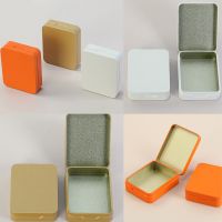 Tin Storage Boxes Small Metal Square Hinged Flip Jewelry Keys Coins Box Wedding Candy Storage Mini Can Organizer 7*9.5cm Storage Boxes