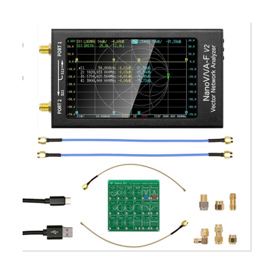 For NanoVNA-F V2 Vector Network Analyzer+RF DEMO Kit Black Metal 4.3 Inch 50KHz-3GHz Antenna Analyzer HF VHF UHF VNA