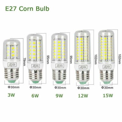 【✴COD✴】 lan84 หลอดไฟหลอดไฟข้าวโพด Led 3W 6W 9W 12W 15W E14 G9 E27 Gu10เย็นสดใส Smd 5730หลอดไฟสีขาวอบอุ่น Ac 220V