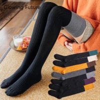 【Sock shop】เรืองแสงในอนาคตฤดูหนาวถุงน่อง Warm Splicing สีทึบผู้หญิงต้นขาถุงเท้าสูงแฟชั่นผ้าฝ้ายเข่าถุงเท้าสูงเซ็กซี่ Lolita ถุงเท้า