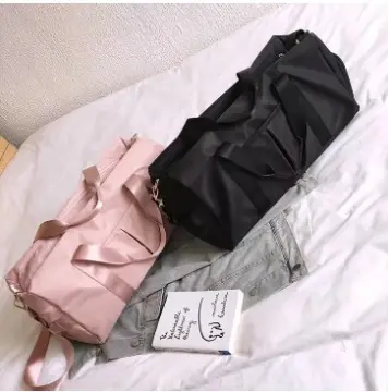Women Pink Travel Bag Sports Bag FitnessTraining Duffle Bag Handheld  Shoulder Bag Large Capacity Waterproof Luggage Storage Bag