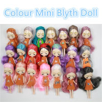 Fashion style mini blyth doll colour hair Medium hairstyle nude factory doll fashion girl toys 11cm without clothes