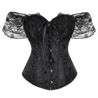 【LZ】◙❒  Mais novo Multi Cores Palácio Mulheres Bodysuit Cintura Espartilho Vestido De Noiva Bodysuit Lace Manga Curta Gothic Clothes Mulher