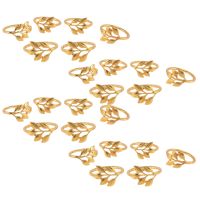 24Pcs/Lot Hotel Napkin Ring Napkin Holder Fall Leaves Napkin Buckle Christmas Wedding Party Gold Napkin