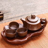 Zisha Kung Fu Tea Tray Tea Set Household Tea Tray Saucer Water Storage Type Mini Dry Brewing Table Tea Sea Teapot Base Tray