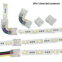 5pcs/lot 12mm 6PIN L Shape T shape Free Soldering Wire Terminal Connector For RGBCCT 5in1 RGBCW LED Strip Light 6 PIN Connector Watering Systems Garde