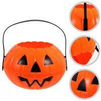 Mlinstudio พลาสติกมือถือลูกกวาดที่ถือ Halloween Pumpkin Bucket สำหรับงานปาร์ตี้ขนม