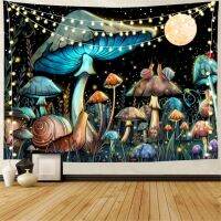 Psychedelic Mushroom Tapestry Fantasy Plant Hip Hop Skin Wall Hanging Rugs Milky Way Space Starry Sky Bedspread Beach Rugs Home Bedroom Decor Blanket