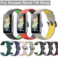 สายนาฬิกาข้อมือซิลิโคน ระบายอากาศ แบบเปลี่ยน สําหรับ Huawei Band 7 Huawei Band 6 Huawei Band 7 【QYUE】