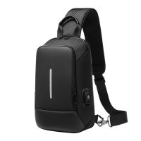 Men Shoulder Bags PVC Waist Packs Sling Bag Crossbody Outdoor Waterproof Charging USB Casual Tote Messenger Chest Bag 2181
