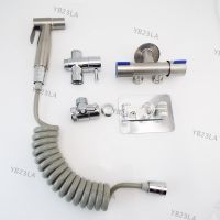 Stainless Steel Toilet Bidet Sprayer Set Kit Wash Tools Hand Bathroom Shower Head Metal Handheld Wall Holder YB23TH