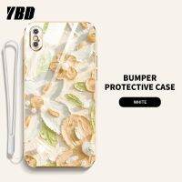 YBDเคสเข้ากันได้ดอกไม้ไข่มุกกับ iPhone X XS XS Max XR เคสโทรศัพท์ดีไซน์ใหม่กันกระแทกลวดลายภาพวาดสีน้ำมันเคสแถมฟรีสายคล้องอ่อน