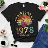 Vintage Retro 1978 Limited Edition Summer Fashion Outfits Women T Shirts 44th 44 Years Old Birthday Party Ladies Clothes Tshirt