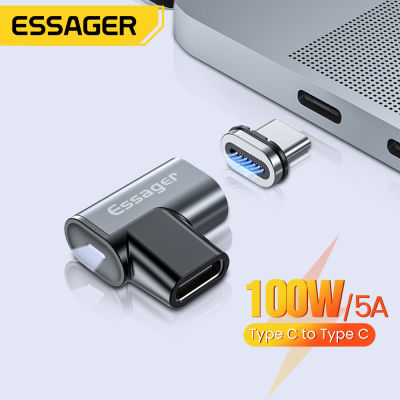 Essager 100W USB Type C ถึง Type-C อะแดปเตอร์แม่เหล็ก USB-C ชายหญิงแม่เหล็กสำหรับ MacBook Pro Air แล็ปท็อปโทรศัพท์ Converter-kdddd