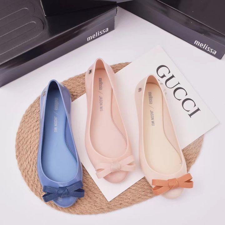 2022 New bow single shoes soft jelly shoes beach shoes fragrant