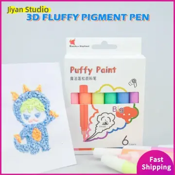 6pcs Magics Popcorn Pens Puffy Paint Bubble Pen For Greeting Birthday Cards Kids  Children 3D Art Pens Kid Gift School Stationery