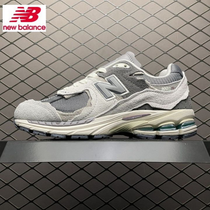 2023รองเท้าวิ่งรองเท้าคู่ผู้ชายและผู้หญิงรองเท้าสีเทาฝนฟ้าสีฟ้าและสีขาวสีฟ้ารองเท้าวิ่งย้อนยุค-yuanzu-สีเทา2002คู่