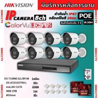 Hikvision สี24ชม.กล้องวงจรปิด8ตัวIP 2ล้านพิกเซล(ไม่มีไมค์) ไม่ต้องเดินสายไฟDS-2CD1027G0-L ติดตั้ง่าย พร้อมอุปกรณ์ติดตั้ง