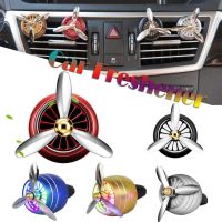 【CC】♨◄℗  Car Vent Diffuser Aircraft Spinning Top Lights Scent Air Freshener With Aromatherapy Tablets