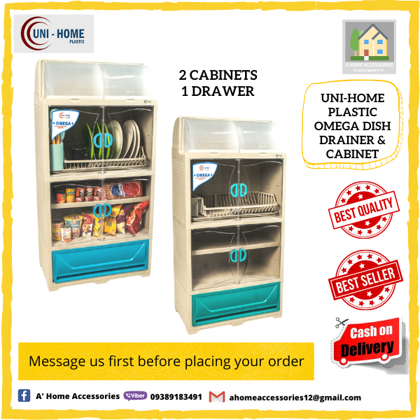 Unihome Omega Dish Drainer & 2 1 Drawer Blue