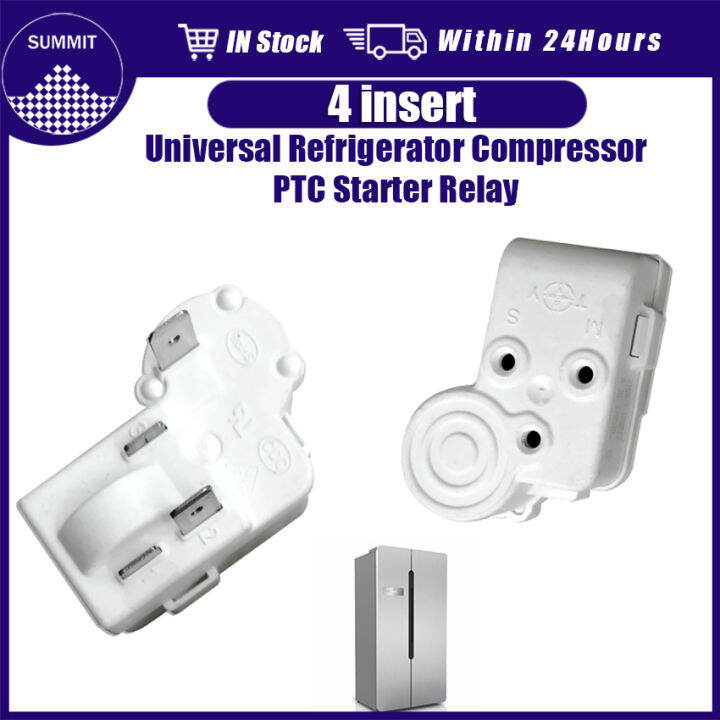 Universal Refrigerator Compressor PTC Starter Relay Protector 4 Pin Modular Refrigerator