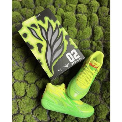 2023 HOT 【Original】 PM* M B 2 Rick And Morty LaMelo Ball MenS Wear-Resistant Combat Basketball Shoes Anti-Slip Sports Shoes Green {Free Shipping}