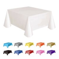 ✒▫﹍ Disposable waterproof party tablecloth PE plastic cloth birthday dessert table solid color tablecloth 137x183cm wedding ceremony arrangement birthday party home decoration