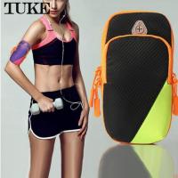 TUKE 6inch Outdoor Sports Fitness Arm Bag Protection Mobile Phone Arm Bag with Bandage Stability Large Capacity Mobile Phone Arm Bag