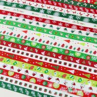 【DT】hot！ 2 Meters/Lots 10mm Cartoon Snow Printed Grosgrain Valentines Day Decoration Wrapping