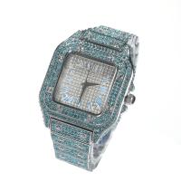 THE BLING KING Men Womens Watch Square Dail Iced Out Pink Blue Diamond Quartz Luxury Wrist Watch Roman Clock Relogio Masculino